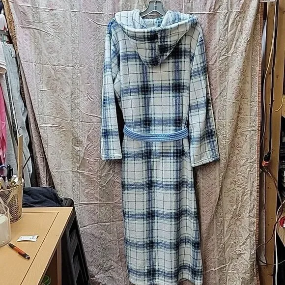 Alexander Del Rossa Unisex Hooded Bathrobe Plush Fkeece - Picture 2 of 6